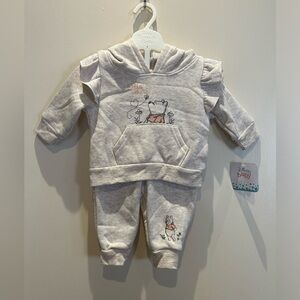 Disney Baby Winnie The Pooh 2pc Set 0-3M Hoodie Sweater & Pants NWT